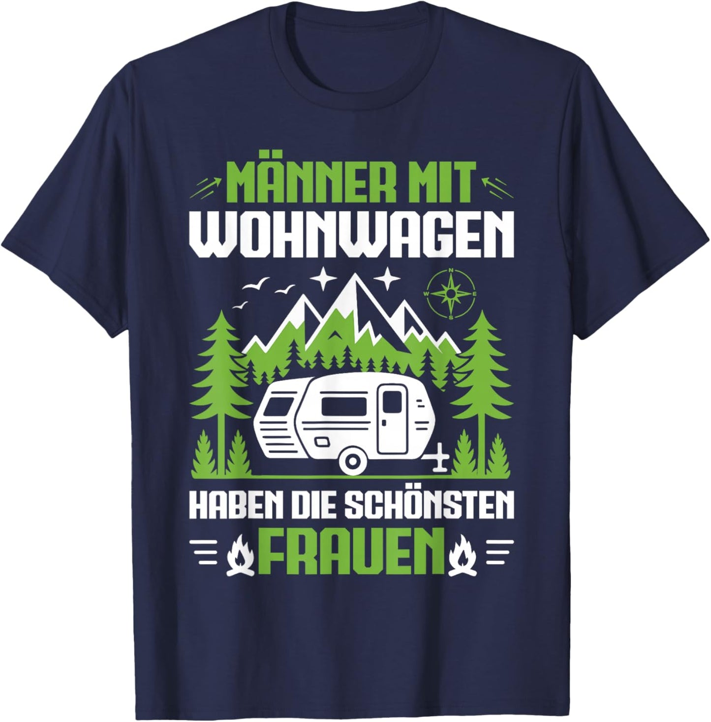Männer Mit Wohnwagen Haben Die Schönsten Frauen Camping T-Shirt - T-Shirt | Navy