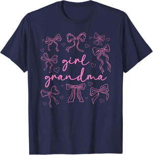 Girl Grandma of Girls Grandma Coquette Girl Grandmother T-Shirt - T-Shirt | Navy
