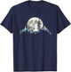 Full Moon Trees Nature Mountains Adventure Outdoor Forest T-Shirt - T-Shirt | Navy