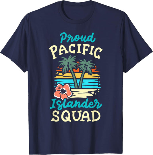 Pacific Islander Squad Groovy Matching Asian American AAPI T-Shirt - T-Shirt | Navy