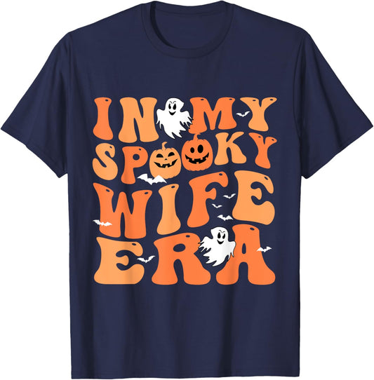 In My Spooky Wife Era Halloween Groovy For Wife T-Shirt - T-Shirt | Navy