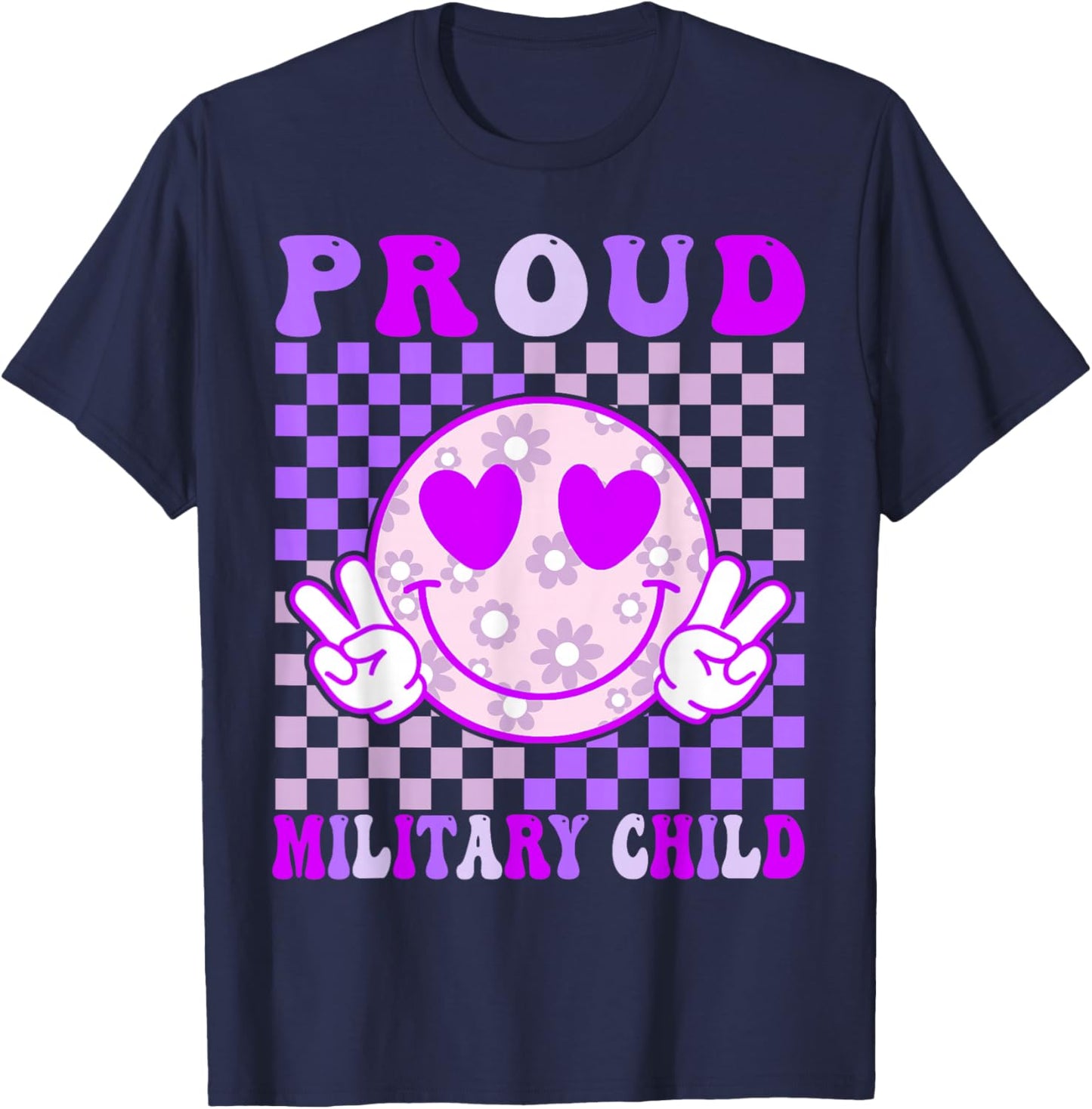 Purple Up For Military Kids Proud Military Child Month T-Shirt - T-Shirt | Navy