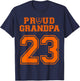 Custom Proud Football Grandpa Number 23 OR T-Shirt - T-Shirt | Navy