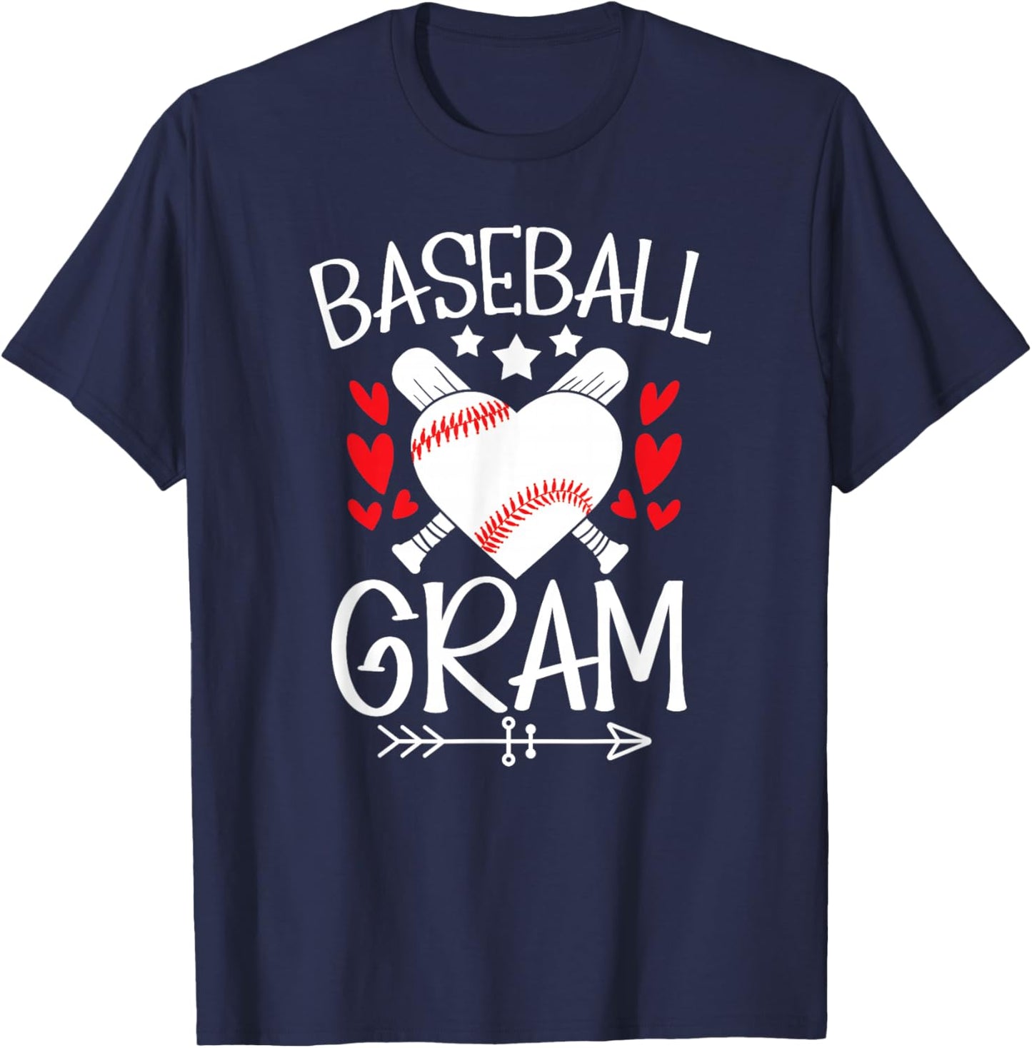 Baseball Gram Grandma Gram Of A Baseball Player Gram T-Shirt - T-Shirt | Navy