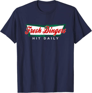 Don't Bunt Hit Fresh Dingers Funny Baseball Softball Game T-Shirt - T-Shirt | Navy