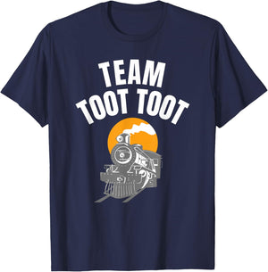 Locomotive Team Toot Toot for Railroad Lover Train Collector T-Shirt - T-Shirt | Navy