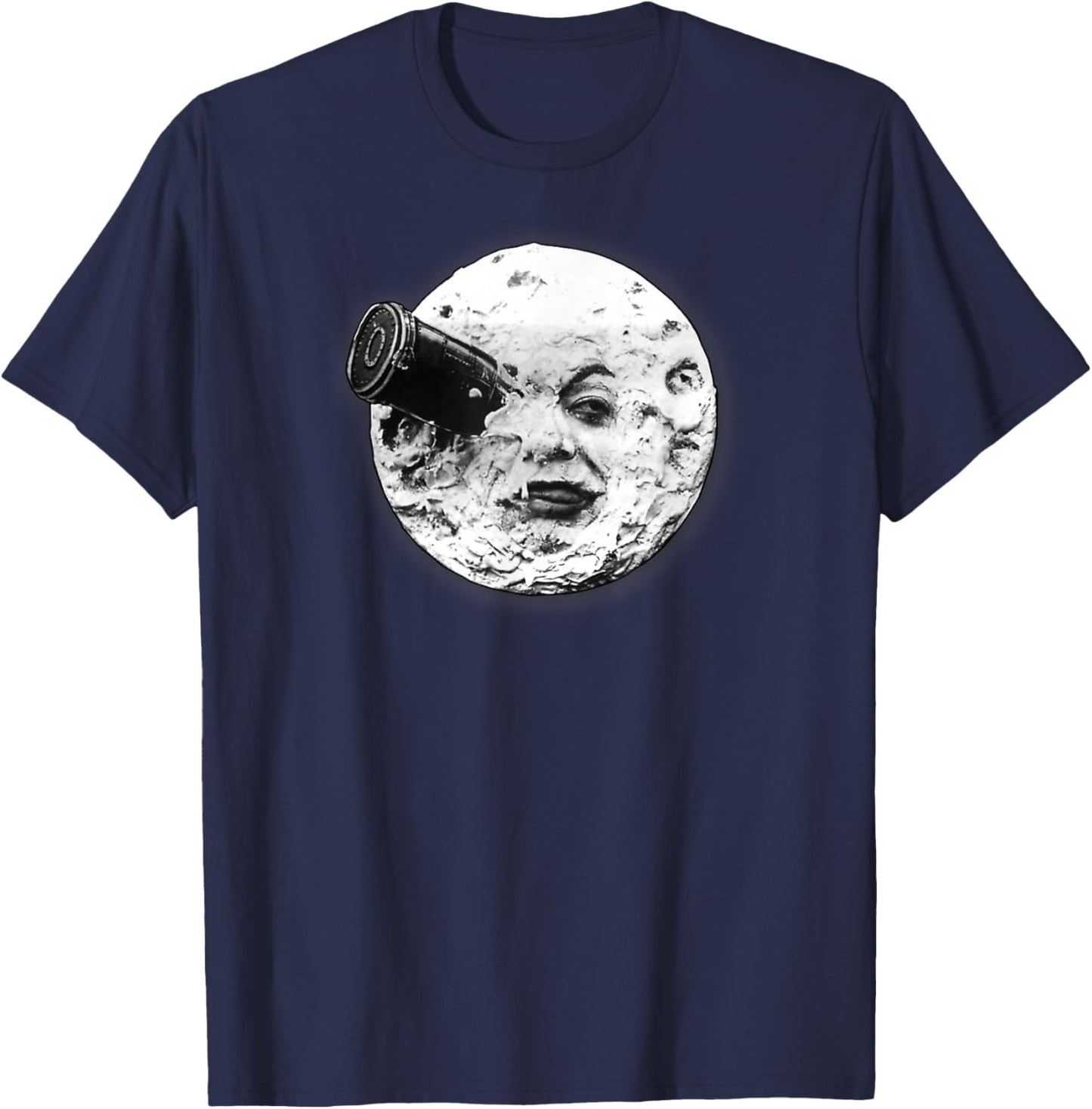 Moon Spaceship Face Trip to The Moon Voyage Dans la Lune T-Shirt - T-Shirt | Navy
