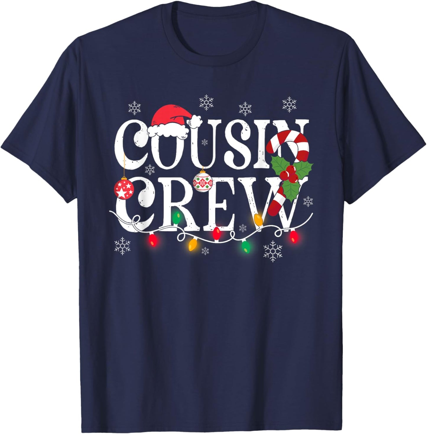Cousin Crew Christmas Cousins Christmas Matching Family Kids T-Shirt - T-Shirt | Navy
