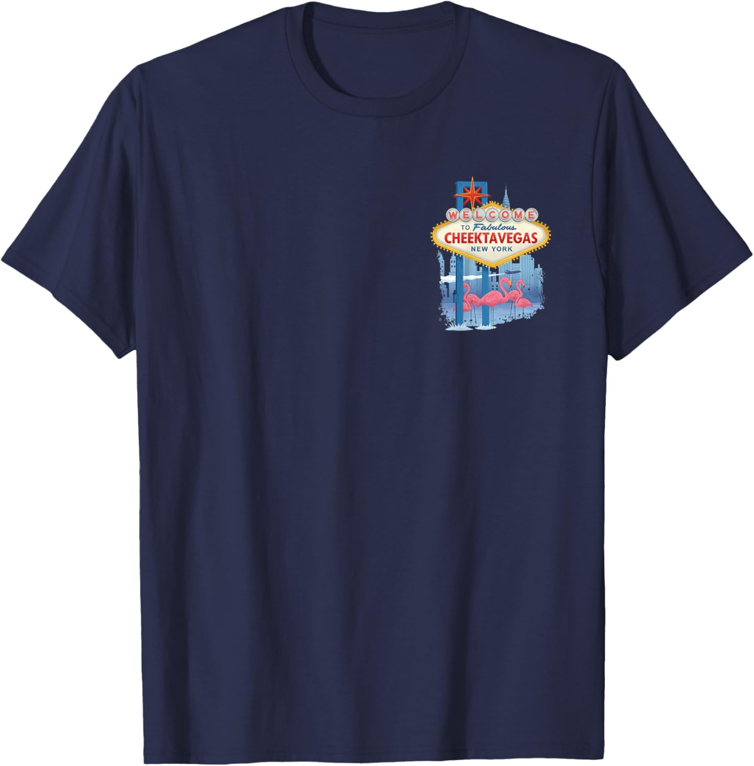 Welcome to Cheektavegas Snow Edition T-Shirt - T-Shirt | Navy