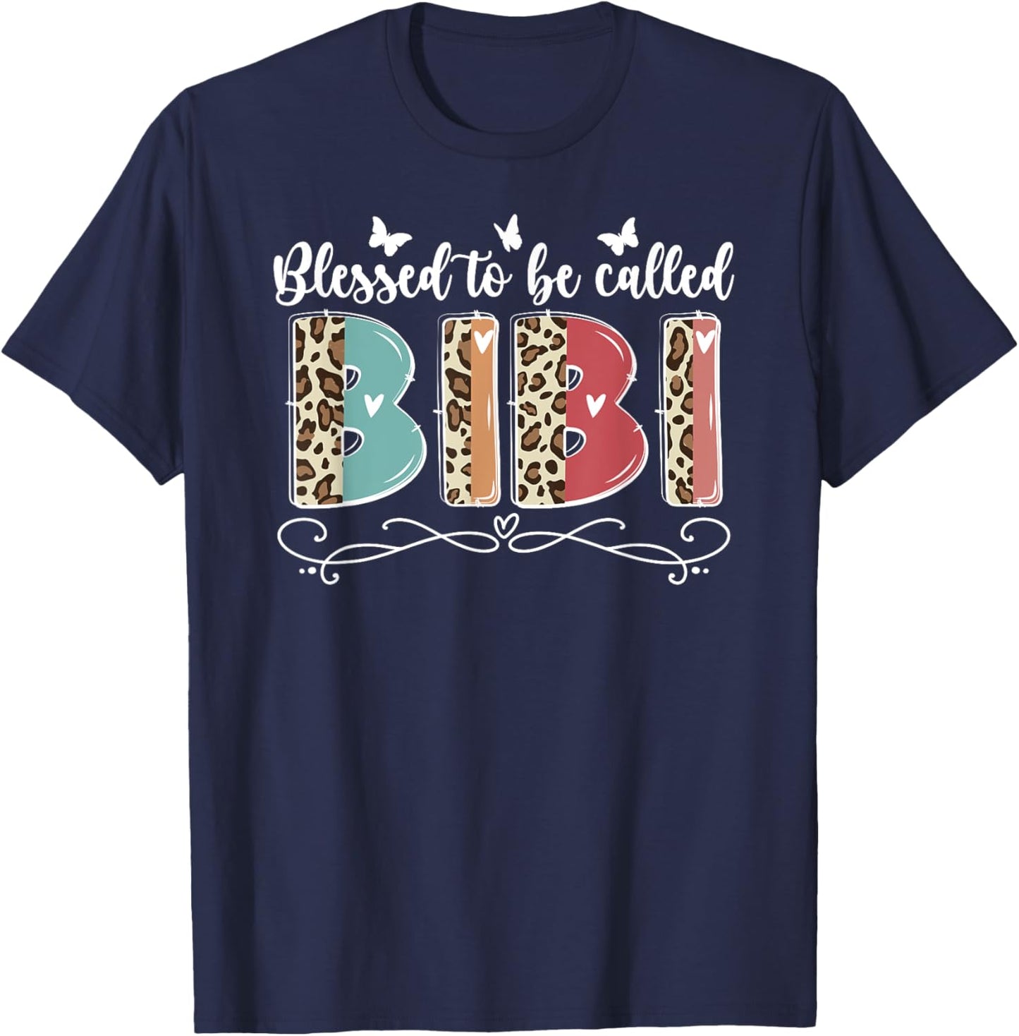 Blessed To Be Called Bibi Grandma Bibi Grandmother T-Shirt - T-Shirt | Navy