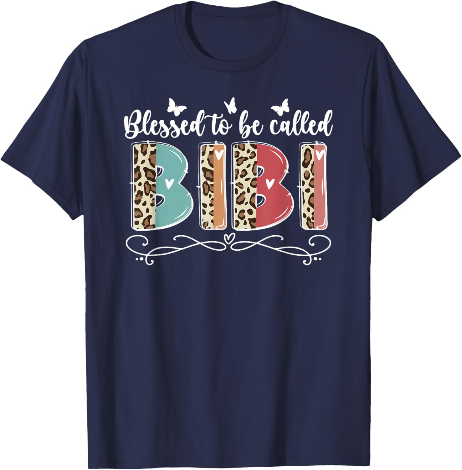 Blessed To Be Called Bibi Grandma Bibi Grandmother T-Shirt - T-Shirt | Navy