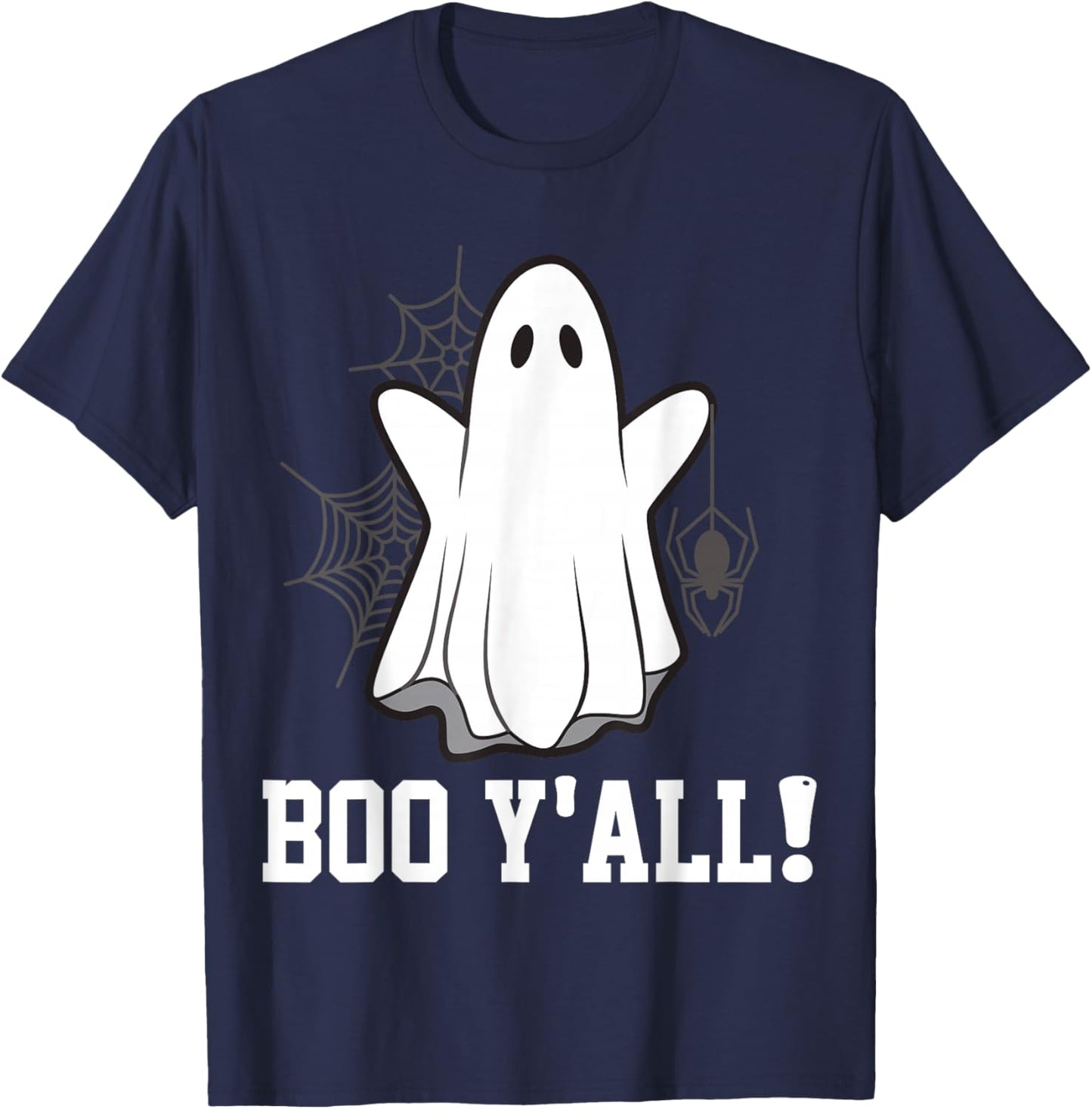 Boo Y'all Funny Ghost Halloween T-Shirt - T-Shirt | Navy