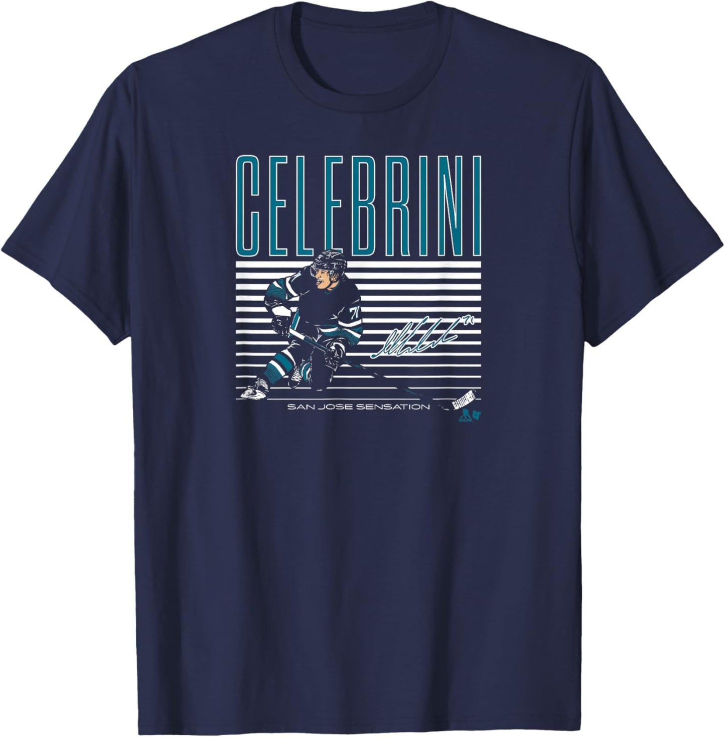 Macklin Celebrini - San Jose Sensation - San Jose Hockey T-Shirt - T-Shirt | Navy