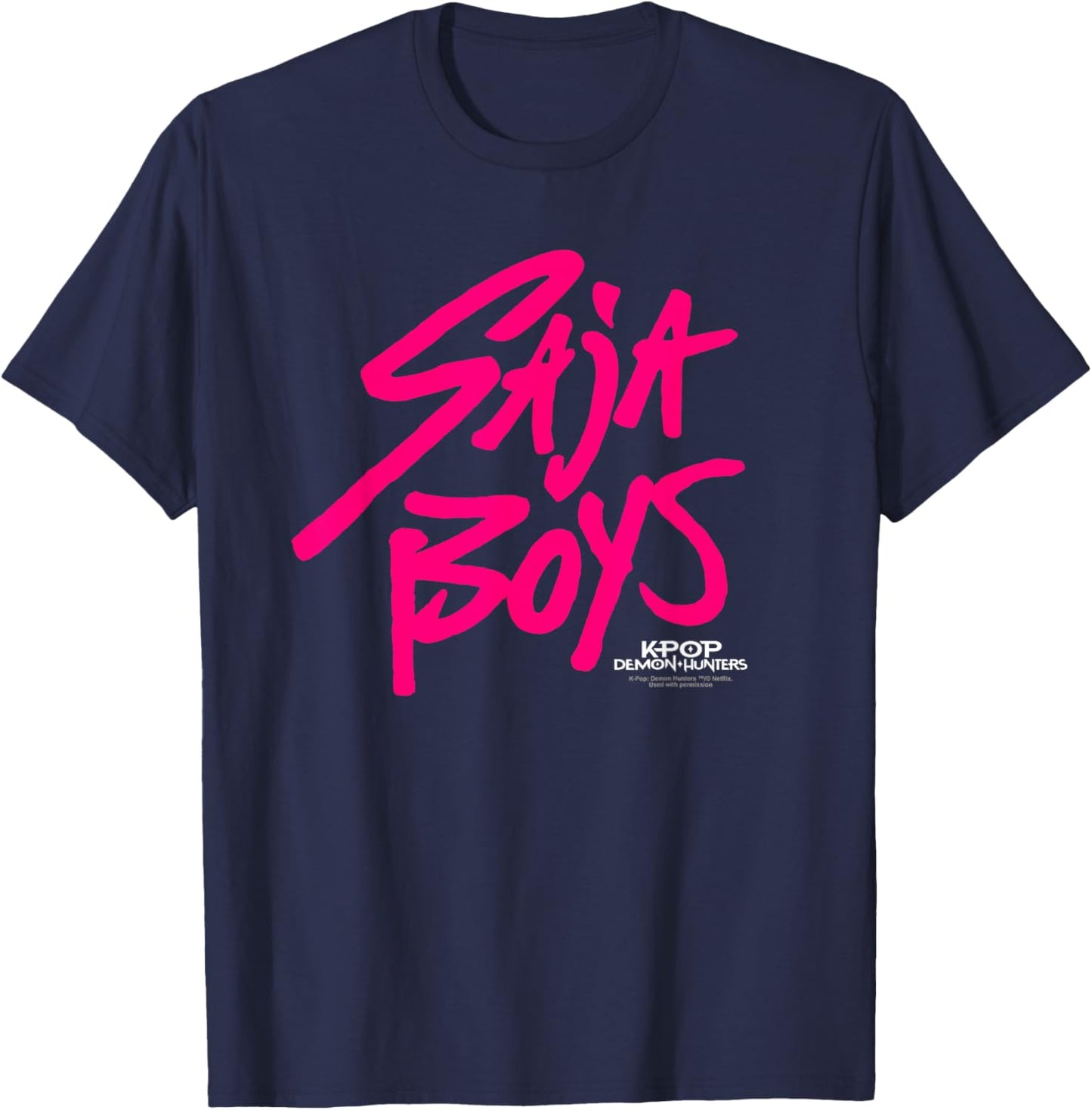 KPop Demon Hunters Saja Boys Logo Offiziell lizenziert T-Shirt - T-Shirt | Navy