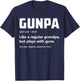 Gunpa Definition Funny Gun Lover Grandpa Pro Gun Enthusiast T-Shirt - T-Shirt | Navy