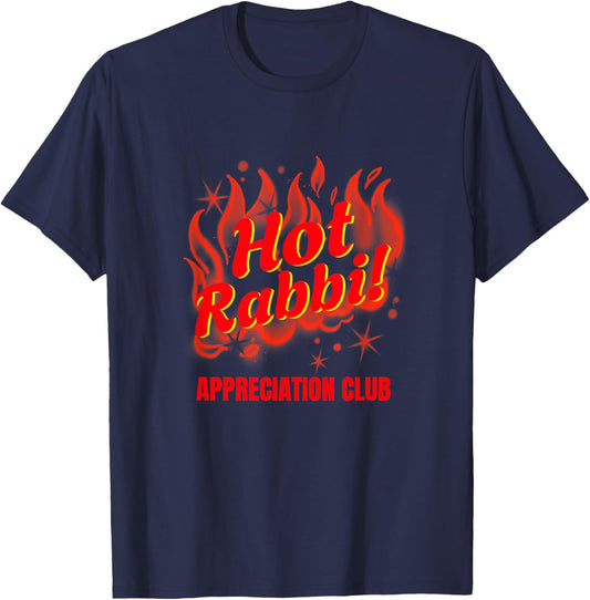 Funny Sexy Temple Hot Rabbi Appreciation Club Flames Jewish T-Shirt - T-Shirt | Navy