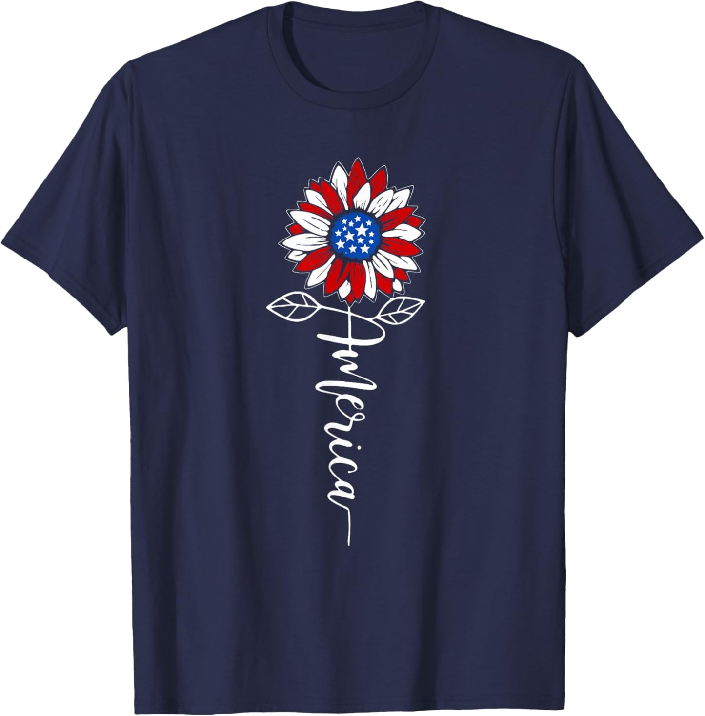 Sunflower 250 Years American Flag 4th of July Patriotic T-Shirt - T-Shirt | Navy