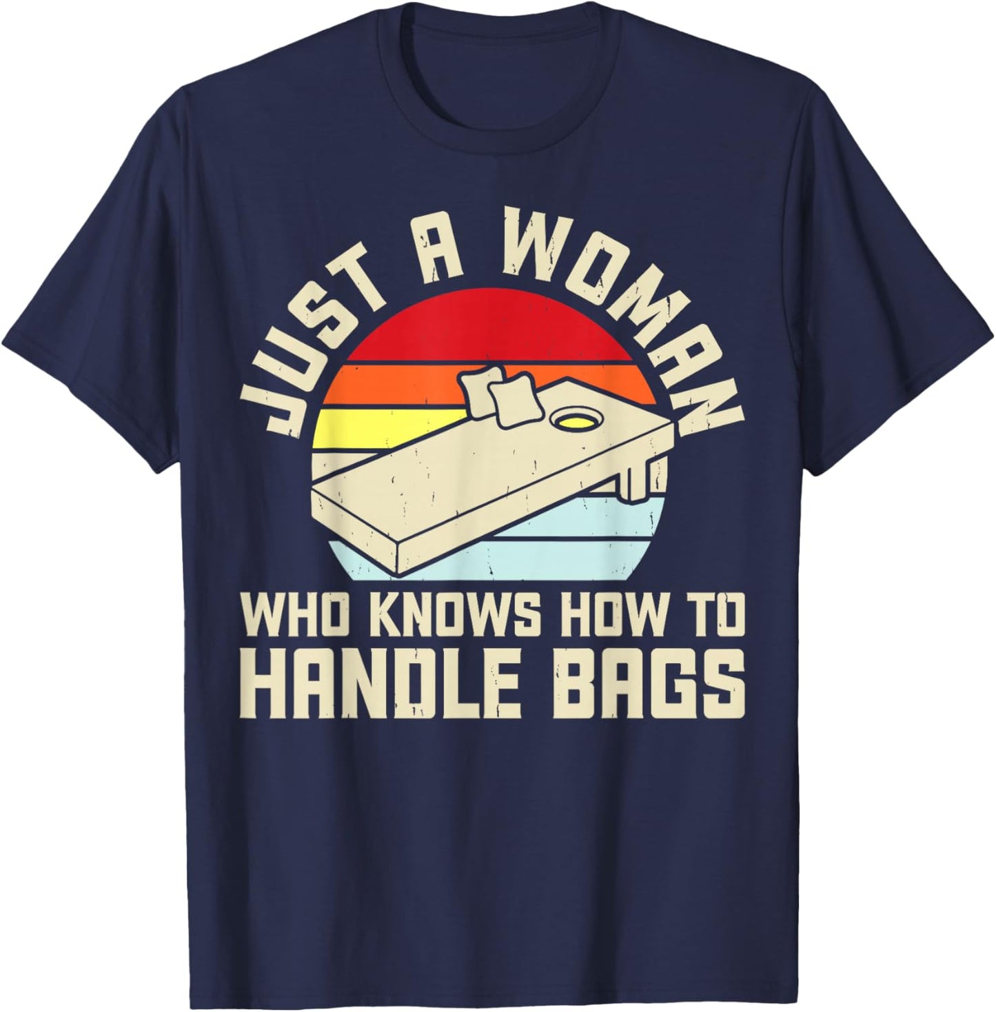 Cornhole Design Corn Hole Players Funny Cornhole T-Shirt - T-Shirt | Navy