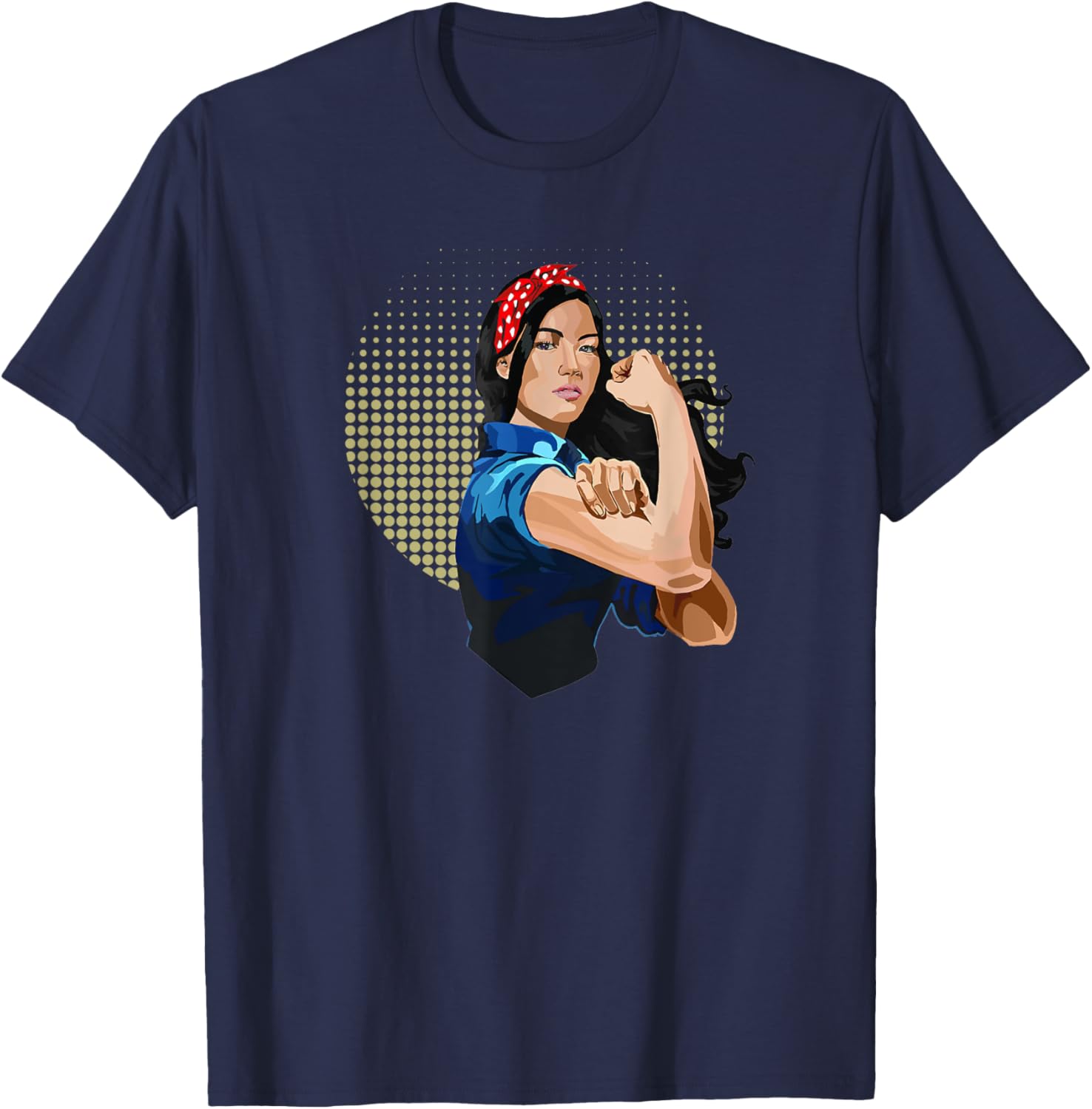 Asian Rosie the Riveter Gifts, Diversity Rosie the Riveter T-Shirt - T-Shirt | Navy