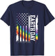 Earth Day United States Distressed Rainbow w US Flag T-Shirt - T-Shirt | Navy