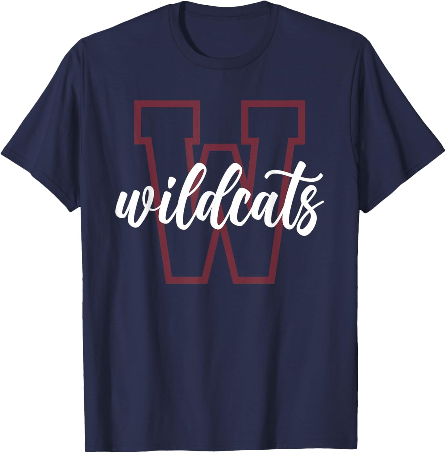 Wildcats School Spirit Game Day Maroon Wildcat Pride Mascot T-Shirt - T-Shirt | Navy