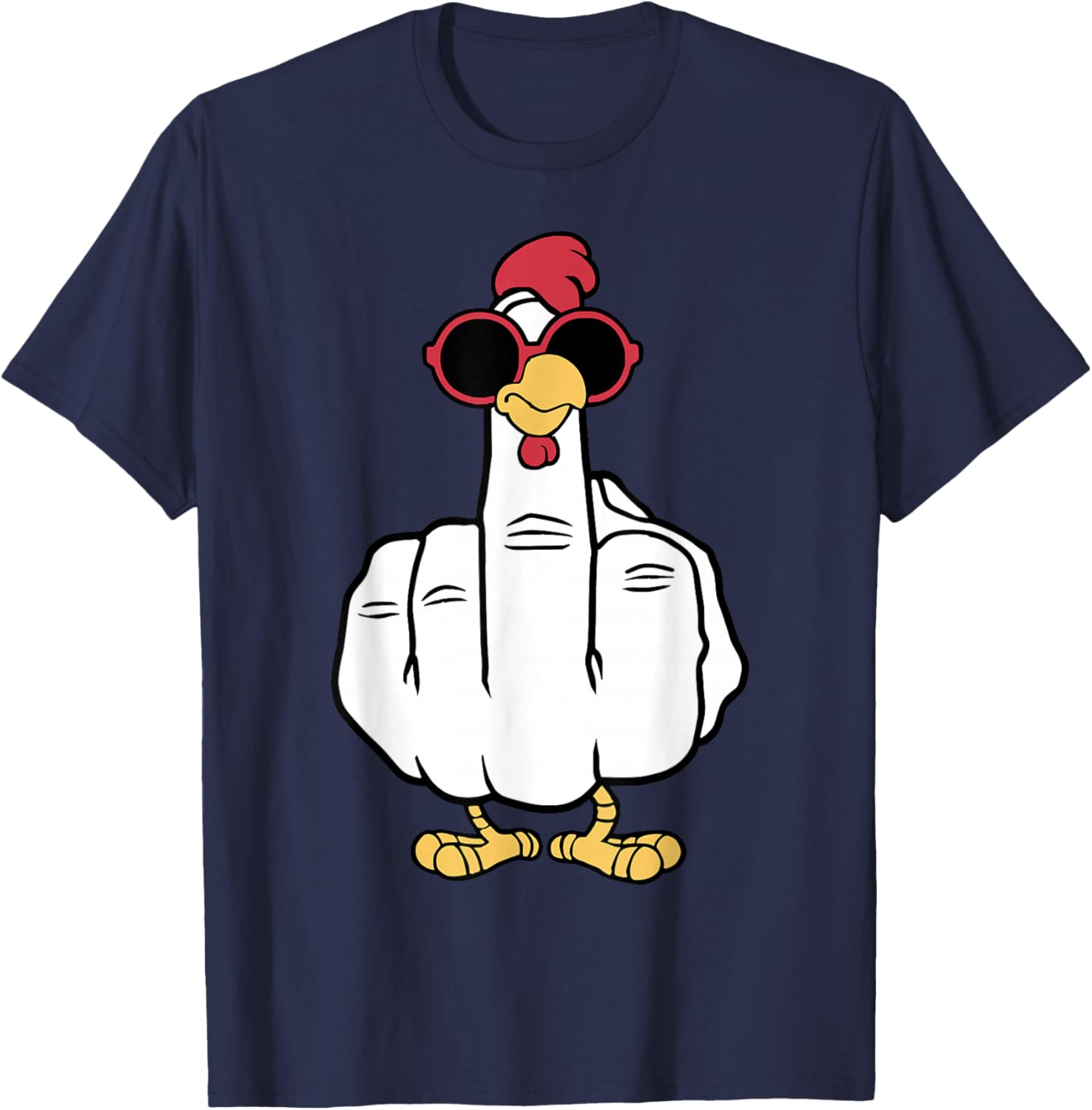 Doigt du Milieu Poulet drôle inapproprié Grossier Antisocial T-Shirt - T-Shirt | Navy