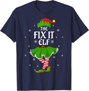 Fix It Elf Christmas Family Girls Women Elf Squad Xmas T-Shirt - T-Shirt | Navy