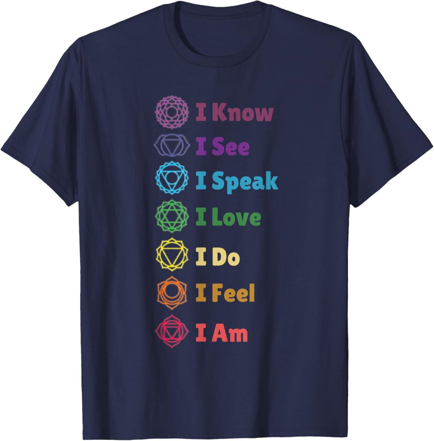 Chakra Alignment, Yoga, Meditation Spiritual T-Shirt - T-Shirt | Navy