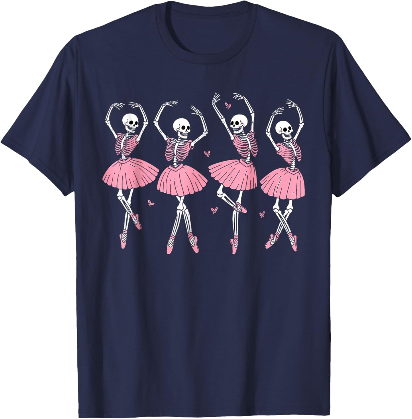 Skeleton Ballerinas Ballet Dance Cute Girl Halloween Costume T-Shirt - T-Shirt | Navy