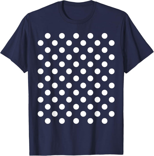 Pois, Bleu Marine et Blanc pour Femmes et Filles à Pois T-Shirt - T-Shirt | Navy