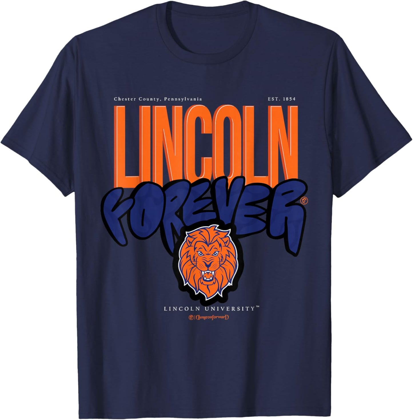 The Yard Essentials - Lincoln University PA - LU Forever T-Shirt - T-Shirt | Navy