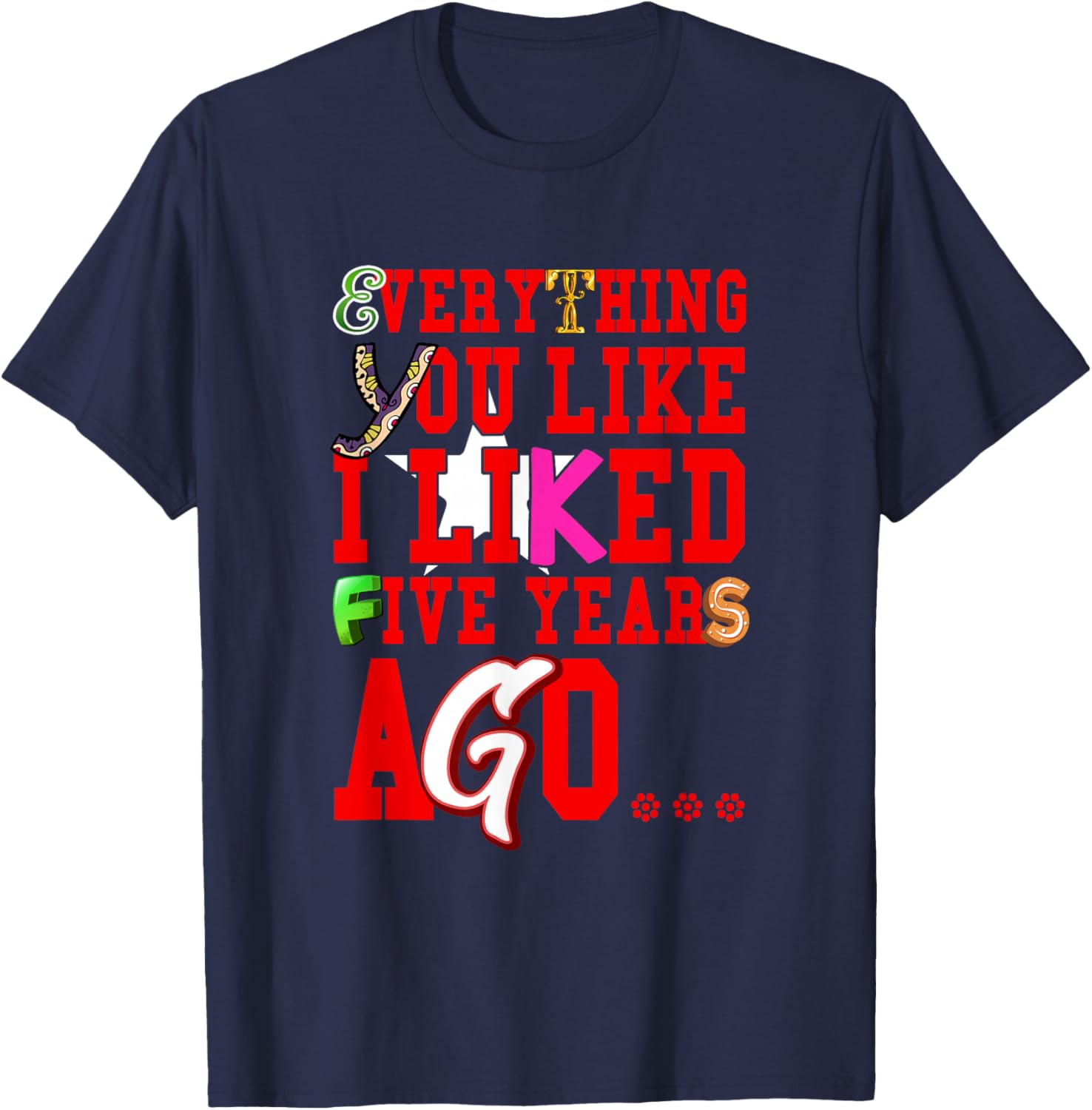 Red Color Catch Up Red Graphic T-Shirt - T-Shirt | Navy