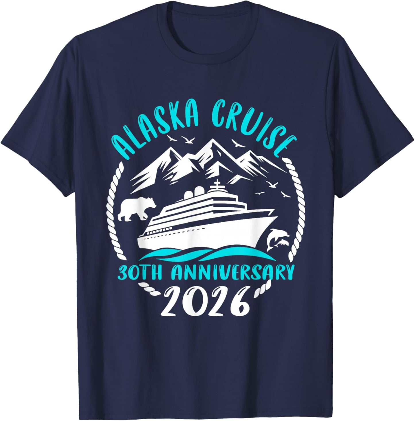 30th Anniversary Wedding Alaska Cruise Couple Matching T-Shirt - T-Shirt | Navy