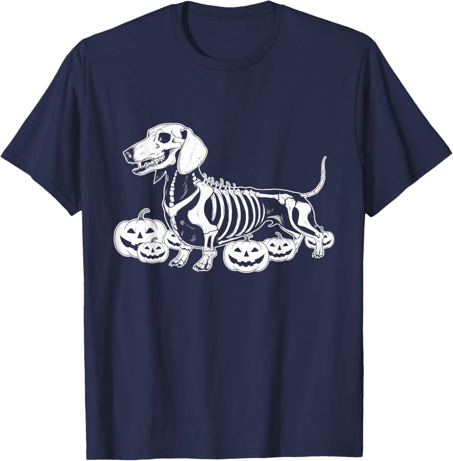 Dachshund Skeleton Birthday Halloween Dog Kids T-Shirt - T-Shirt | Navy