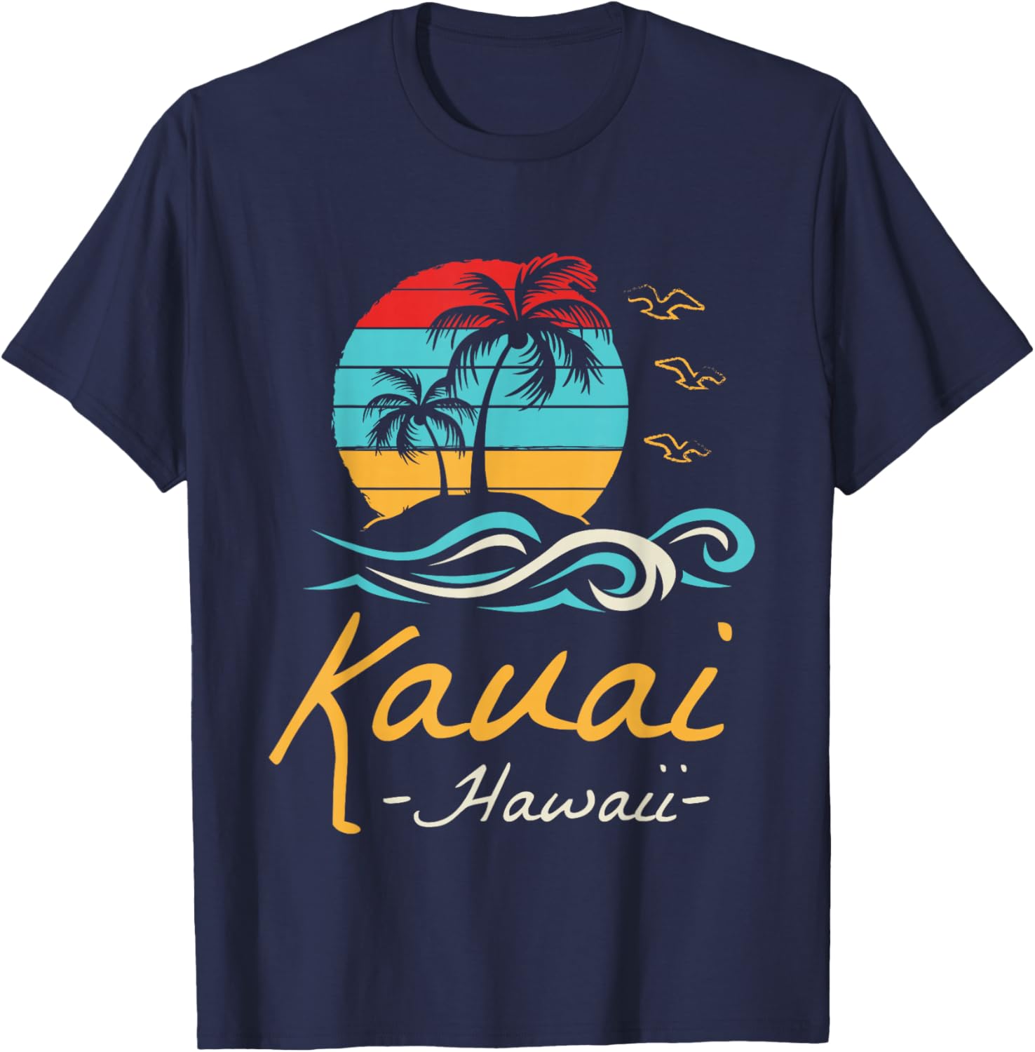 Kauai Island Tropical Paradise Hawaii Aloha Hawaiian Kauai T-Shirt - T-Shirt | Navy