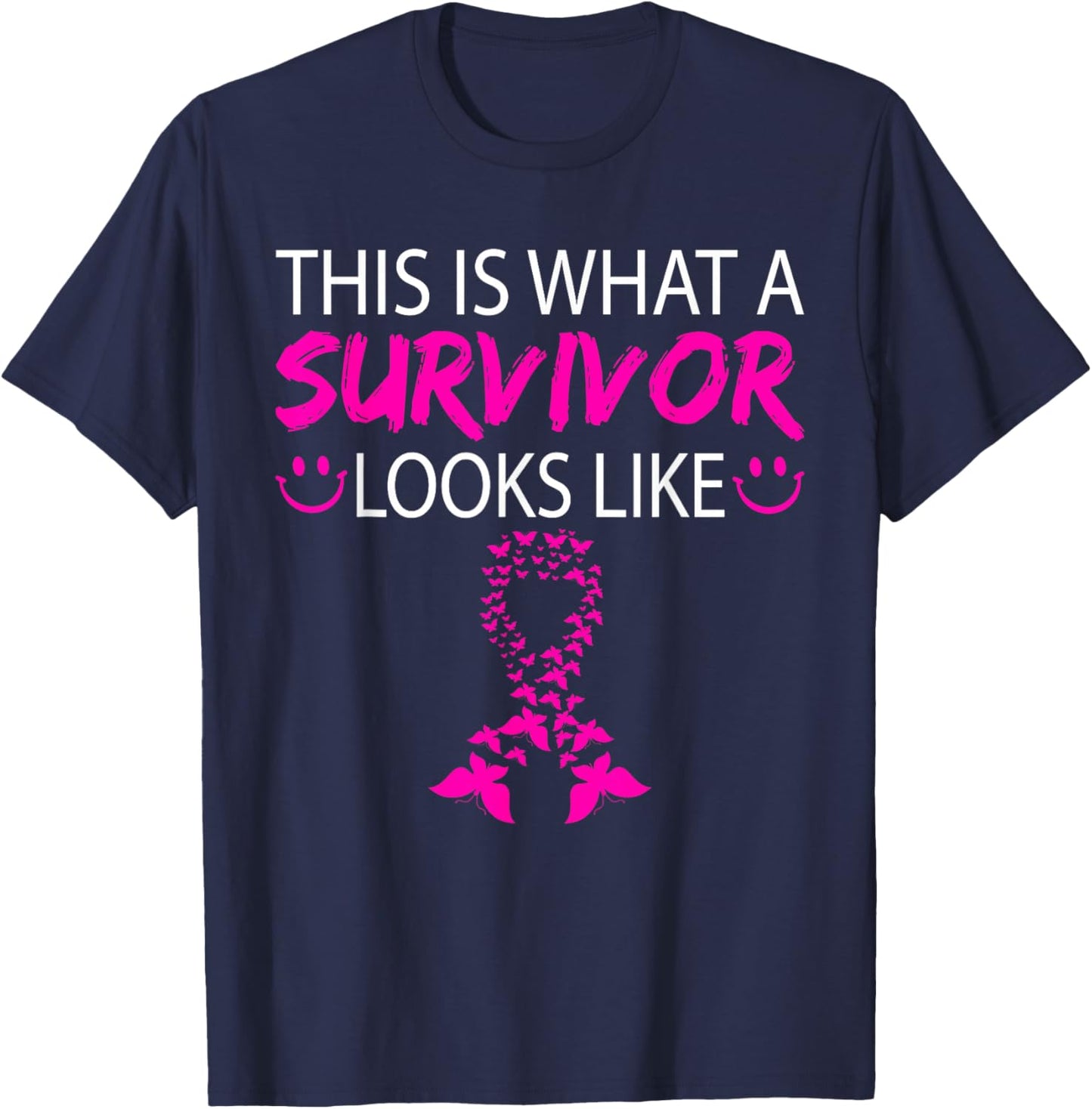 Breast Cancer Awareness Survivor Pink Ribbon Gifts Women T-Shirt - T-Shirt | Navy