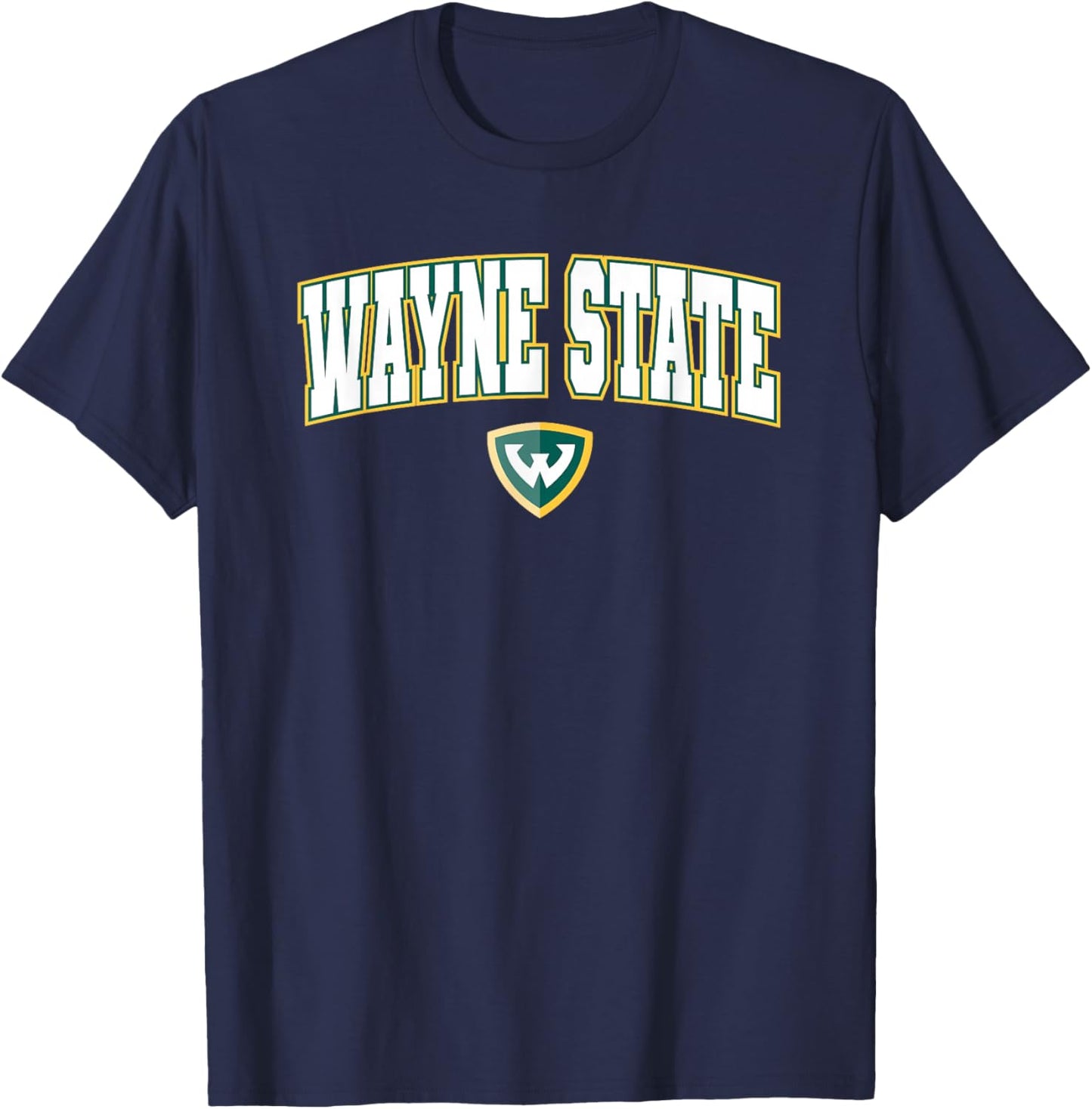 Wayne State University Warriors Arch Logo T-Shirt - T-Shirt | Navy