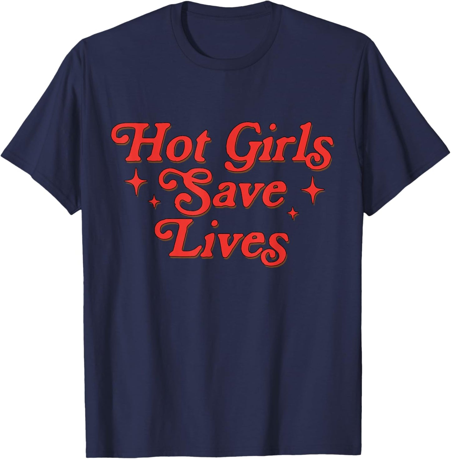 Hot Girls Save Lives Nurse Christmas Nurse Funny Xmas Outfit T-Shirt - T-Shirt | Navy