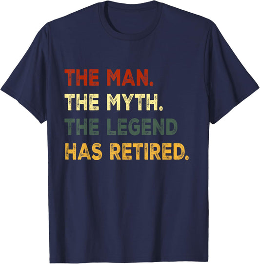 Retirement Retro Vintage Style Men The Legend Has Retired T-Shirt - T-Shirt | Navy