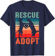 Rescue Adopt Animal Vintage Dog Cat Lover Men T-Shirt - T-Shirt | Navy