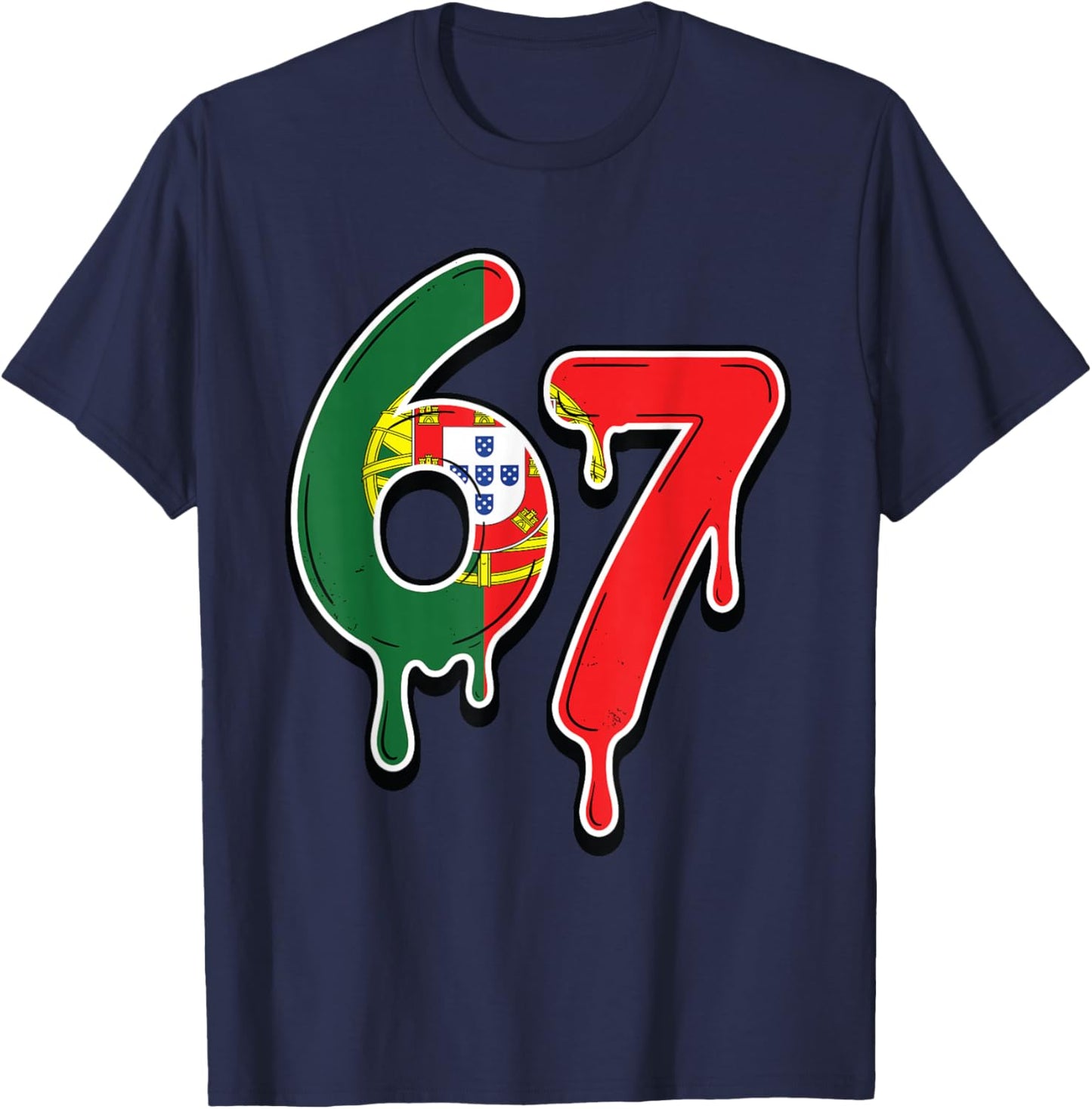 67 Portugal Six Seven Drapeau Portugais T-Shirt - T-Shirt | Navy