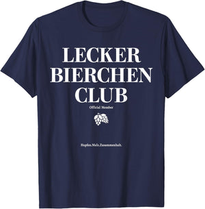 LECKER Bierchen Club. Hopfen Malz Zusammenhalt Lustiges Bier T-Shirt - T-Shirt | Navy