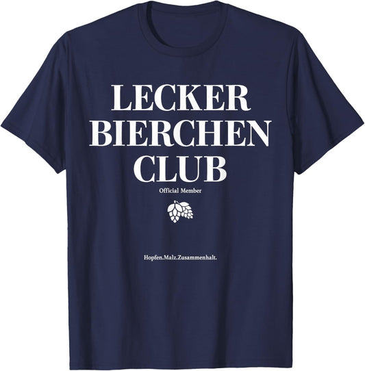 LECKER Bierchen Club. Hopfen Malz Zusammenhalt Lustiges Bier T-Shirt - T-Shirt | Navy