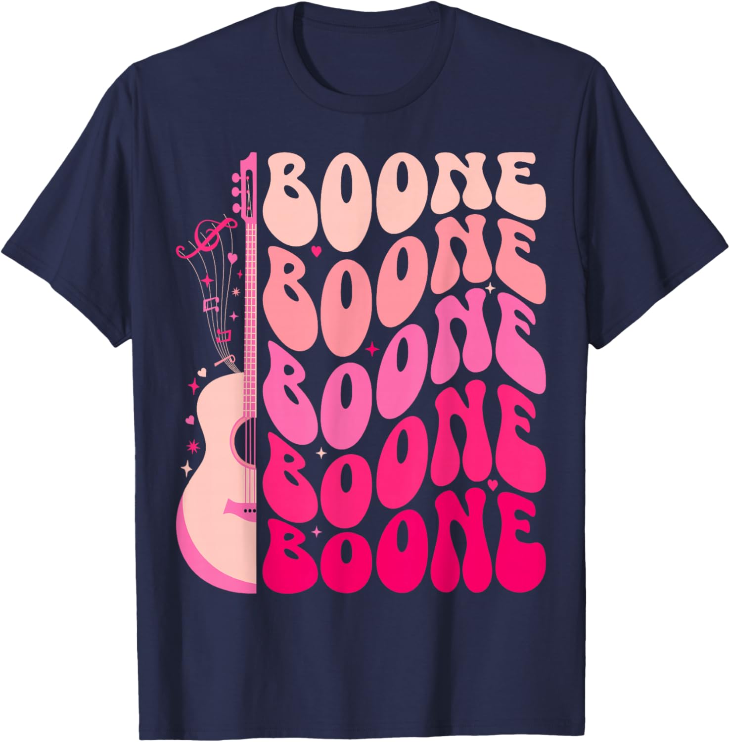 Retro Boone Personalized First Name Boone Groovy 80's T-Shirt - T-Shirt | Navy