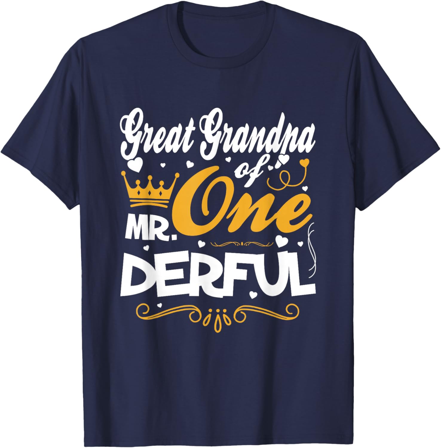 Great Grandpa of Mr Onederful 1st Birthday One-Derful T-Shirt - T-Shirt | Navy