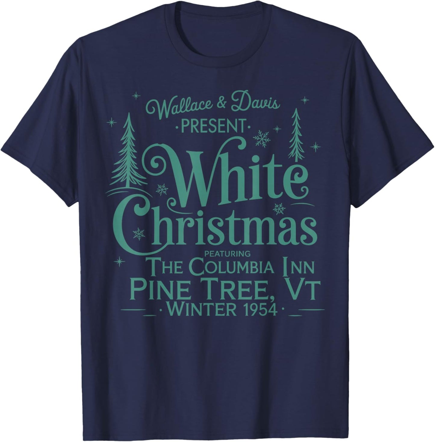 Wallace Davis White Christmas Xmas Christmas Holiday T-Shirt - T-Shirt | Navy