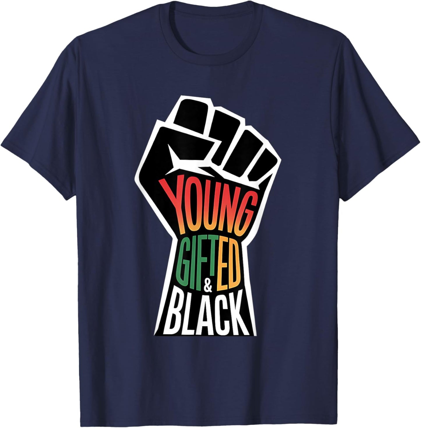 Kids Black History Month Shirt Boys Young Gifted And Black T-Shirt - T-Shirt | Navy