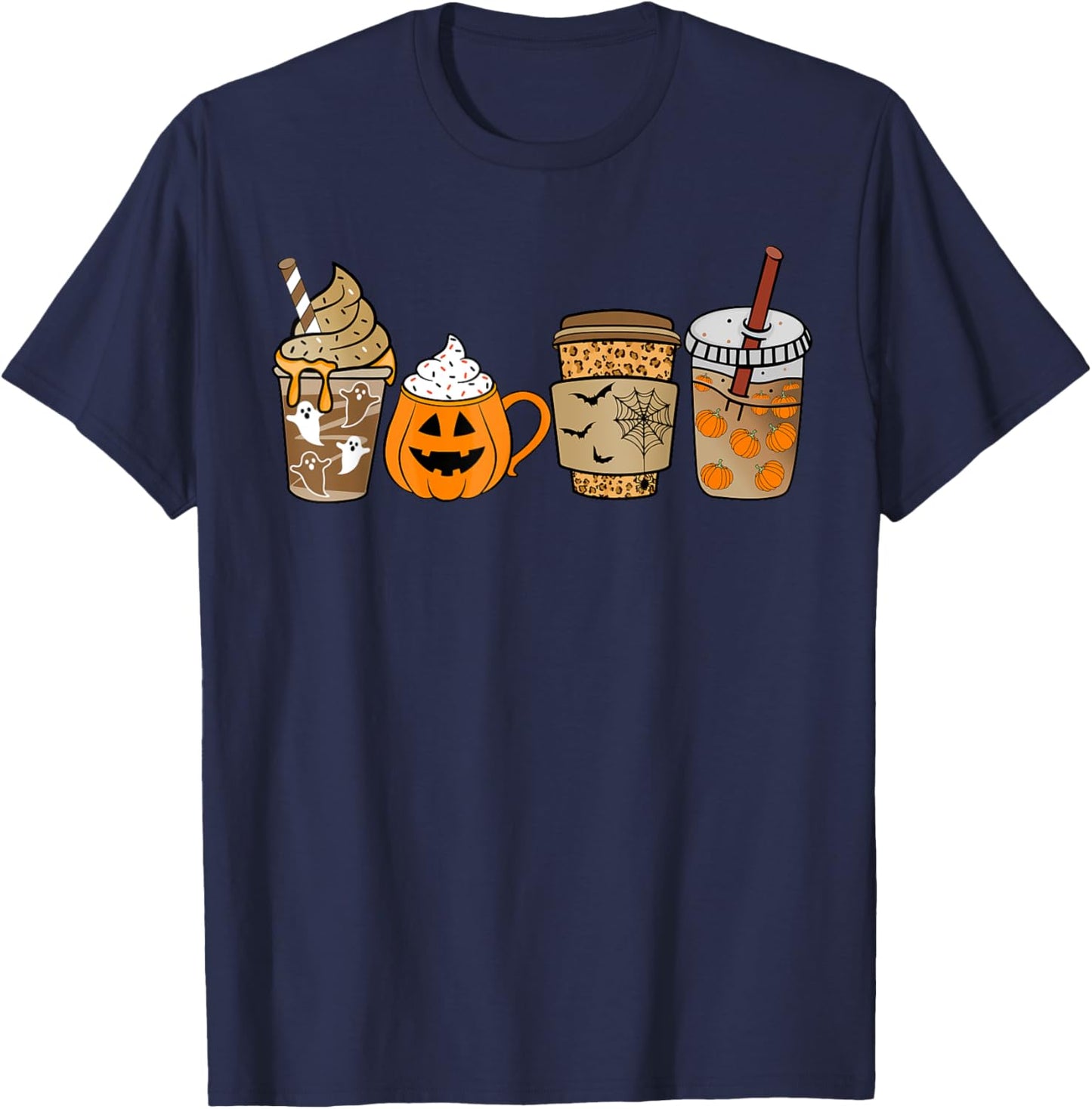 Pumpkin Spice Latte Coffee Fall Pumpkin Spice Thanksgiving T-Shirt - T-Shirt | Navy