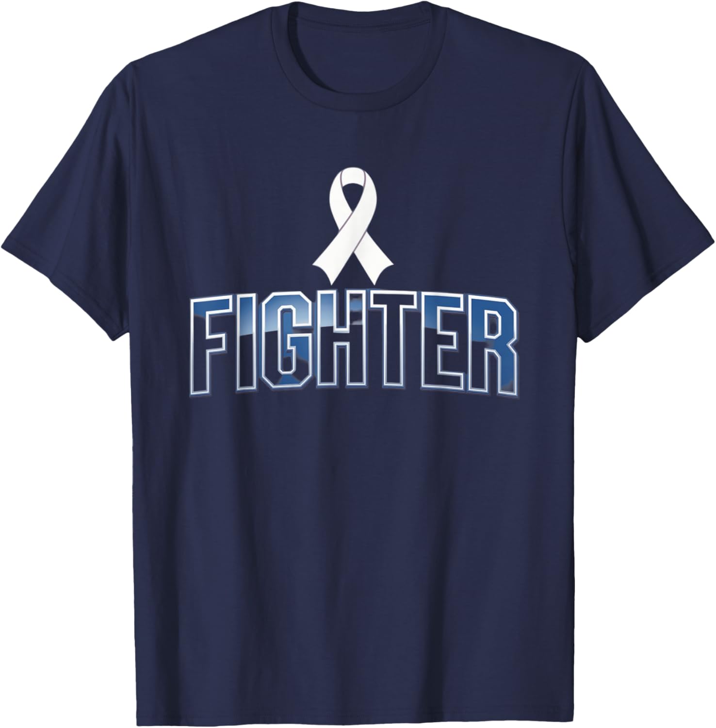Lung Cancer Awareness Ribbon Support Squad T-Shirt - T-Shirt | Navy