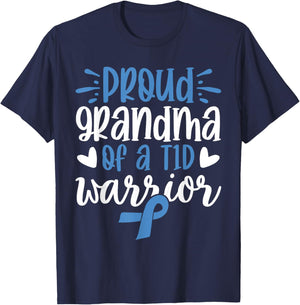 Proud Grandma Of A T1D Warrior Diabetes Awareness T-Shirt - T-Shirt | Navy